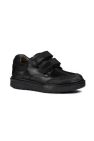 Geox Boys J Riddock Touch Fastening Leather Shoe (Black) - Black