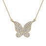 Pave Butterfly Necklace - Yellow Gold