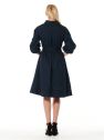 High-Low Shirtwaist Dress With Pinched Detail Sleeves