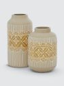 Bohemian Ceramic Vases, Set Of 2 - Beige