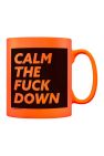 Grindstore Calm The Fuck Down Neon Mug (Orange/Black) (One Size)