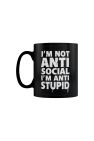 Grindstore I´m Not Anti-Social I´m Anti-Stupid Mug (Black/White) (One Size)