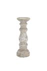 Ceramic Column Candle Holder - Stone - Stone