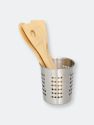 Classic Perforated Quick Draining Stainless Steel Cutlery Holder - Silver