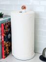 Grove Free Standing Paper Towel Holder with Weighted Base and Padded Base, White