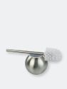 Hide-Away Toilet Brush with Round Stainless Steel Hygienic Holder, Silver