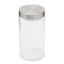 Large 54 oz. Round Glass Canister With Air-Tight Stainless Steel Twist Top Lid - Clear
