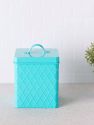 Large  Tin Canister, Turquoise