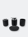 Luxem 4 Piece Ceramic Bath Accessory Set, Black