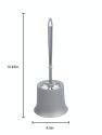 Plastic Toilet Brush with Compact Holder, Grey