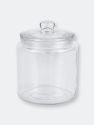Renaissance Collection Small 1 Lt Glass Jar with Easy Grab Knob Handles, Clear