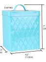 Trellis Collection Small Tin Canister, Turquoise