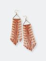 RUST AND PINK ARROW FRINGE EARRINGS - Rust and pink