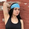 Extra-Wide Sport and Fitness Sweat-Wicking Headband - Blue