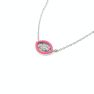 Groovy Gold Necklace With Diamonds And Pink Enamel