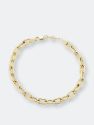 Thick Elongated Link Bracelet - 14K Yellow Gold