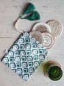 Natural Coaster Gift Set with Green pouch