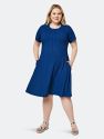 Maci Dress in Rib Knit Blue (Curve)