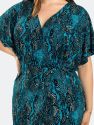 Ruby Mini Dress in Snake Crystal Teal (Curve)