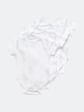 Baby Cotton Short Sleeve Bodysuits 4-Pack - White