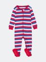 Baby Footed Red Striped Pajamas - Red White Blue
