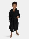 Cotton Terrycloth Hooded Bathrobe Neutrals - Black