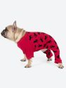 Dog Cotton Moose Pajamas - Moose-red