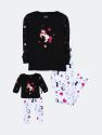 Girl and Doll Matching Unicorn Print Pajamas - Unicorn-Black