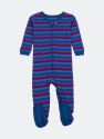 Kids Footed Cotton Unicorn Stripes Pajamas - Unicorn-blue-purple