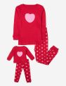 Matching Girl and Doll Pink Hearts Pajamas