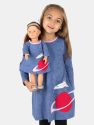 Matching Girl & Doll Cotton Dress - Planet-Royal-Blue