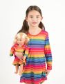 Matching Girl & Doll Nightgowns - Rainbow-Stripes