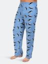 Mens Fleece Animal Pants - penguin-light-blue