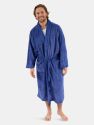 Mens Soft Micro Fleece Bathrobe - royal-blue