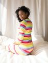 Womens Cotton Rainbow Stripes Pajamas - Rainbow-Girlstripes