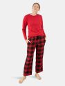 Womens Print Flannel Pajama Sets