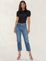 Wedgie High Rise Cropped Straight Fit Jeans