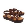 Bambú platform sandal in leather