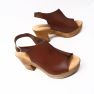 Elite leather heeled sandal - Brown