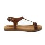 Samantha flat sandal in leather - Brown