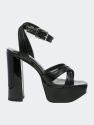 Nyle Platform Heeled Sandals - Black