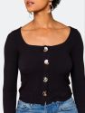 The Button Party Cardi - Black