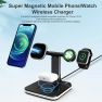 Magnetic Wireless Charger - Night LED Light - 4 in 1 Charging Station Dock - Black