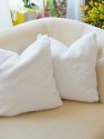 Faux Fur Throw Pillows with Adjustable Insert 18" x 18" - White