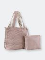 Ray Woven Tote with Pouch - Taupe
