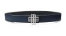 Reversible Signature Belt 32 mm - Black & Navy Blue  | Silver Buckle