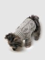 Mia Cable Knit Dog Sweater - Grey