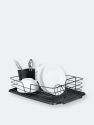 Michael Graves Design Deluxe Dish Rack with Black Finish and Removable Utensil Holder, Black