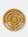 Michael Graves Design Expandable Slatted Round Bamboo Trivet, Natural