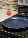 Michael Graves Design Non-Stick Perforated Carbon Steel Pizza Pan, Indigo